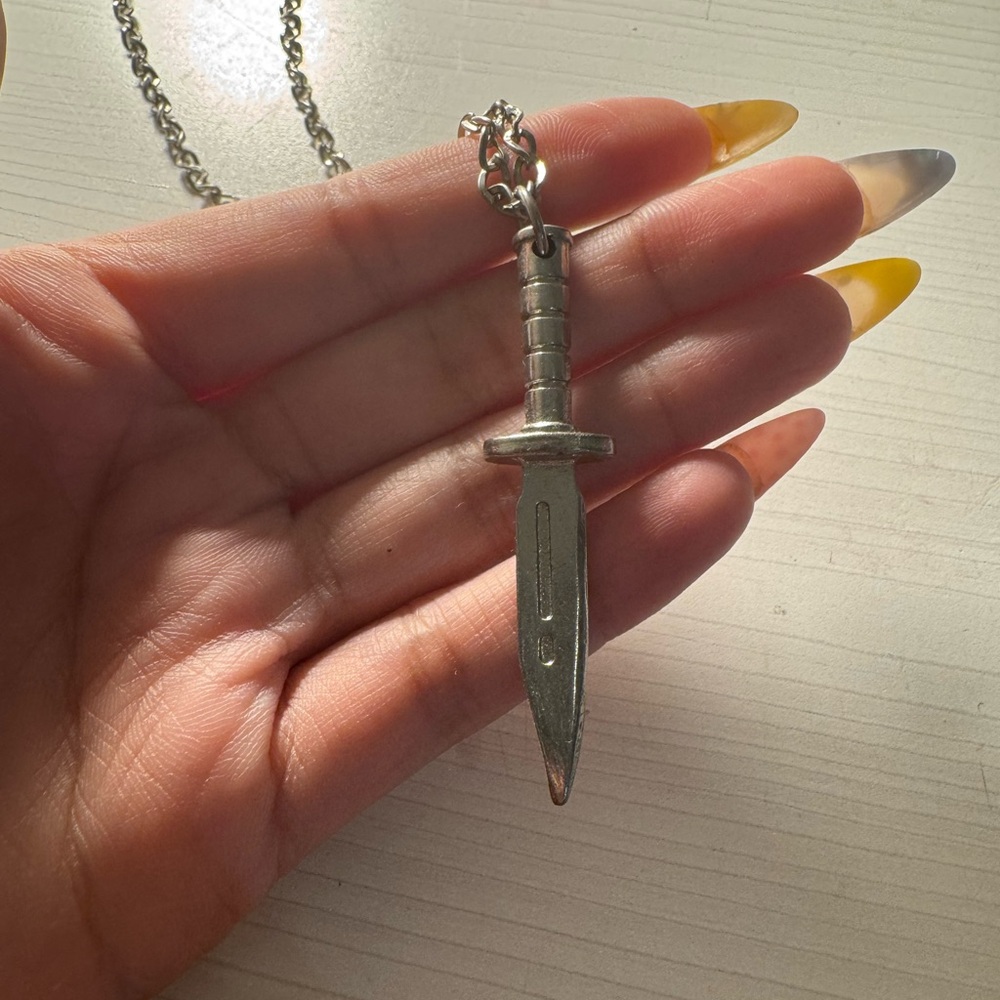 Dolls Kill Silver Knife Necklace